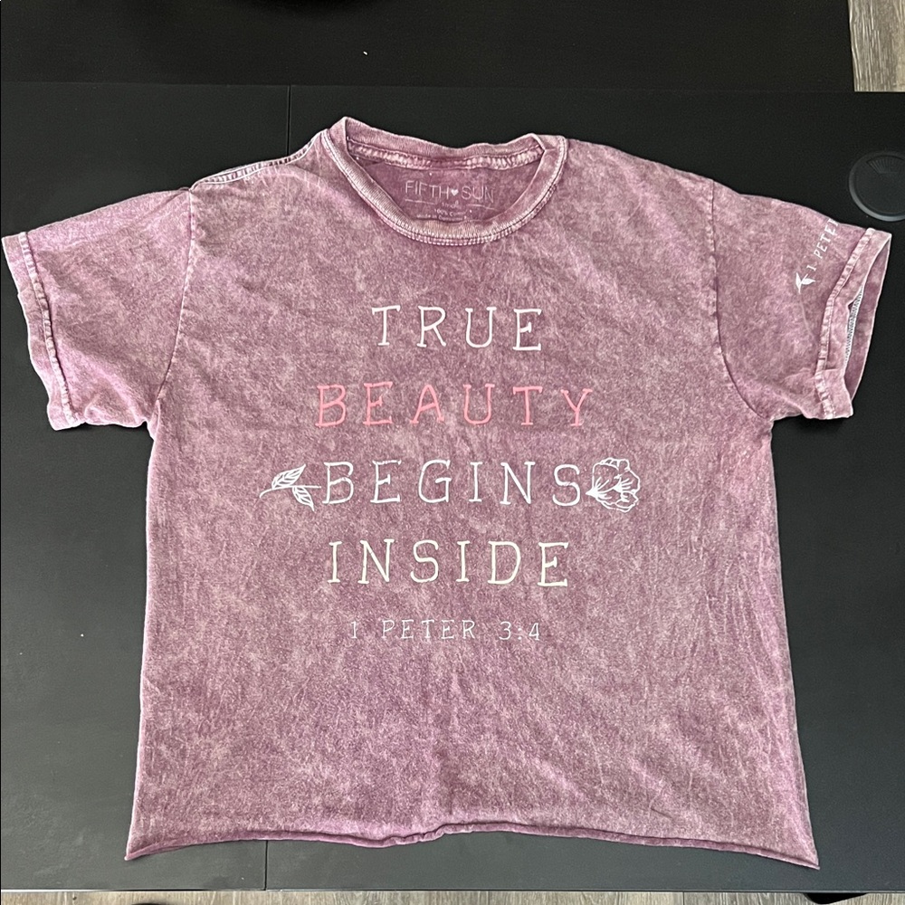 Fifth Sun Burgundy T-Shirt - True Beauty Message